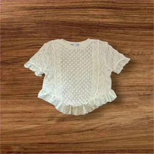 Zara Fringe Bottom Cream Top Size Med